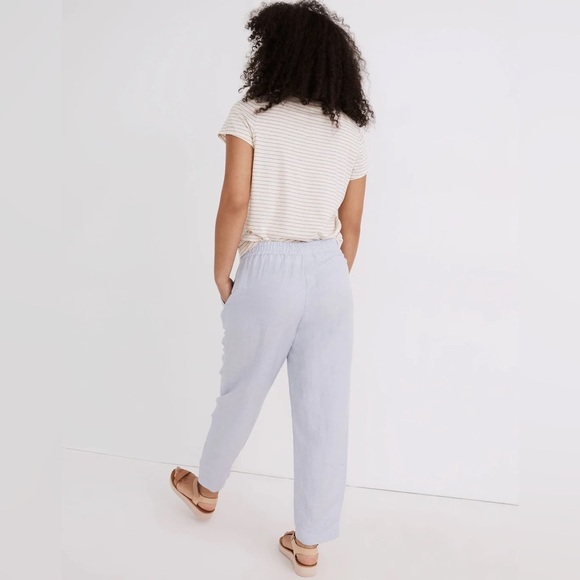 Madewell Linen-Blend Track Trousers Blue Size Small Summer Coastal Natural 24 - Picture 9 of 9